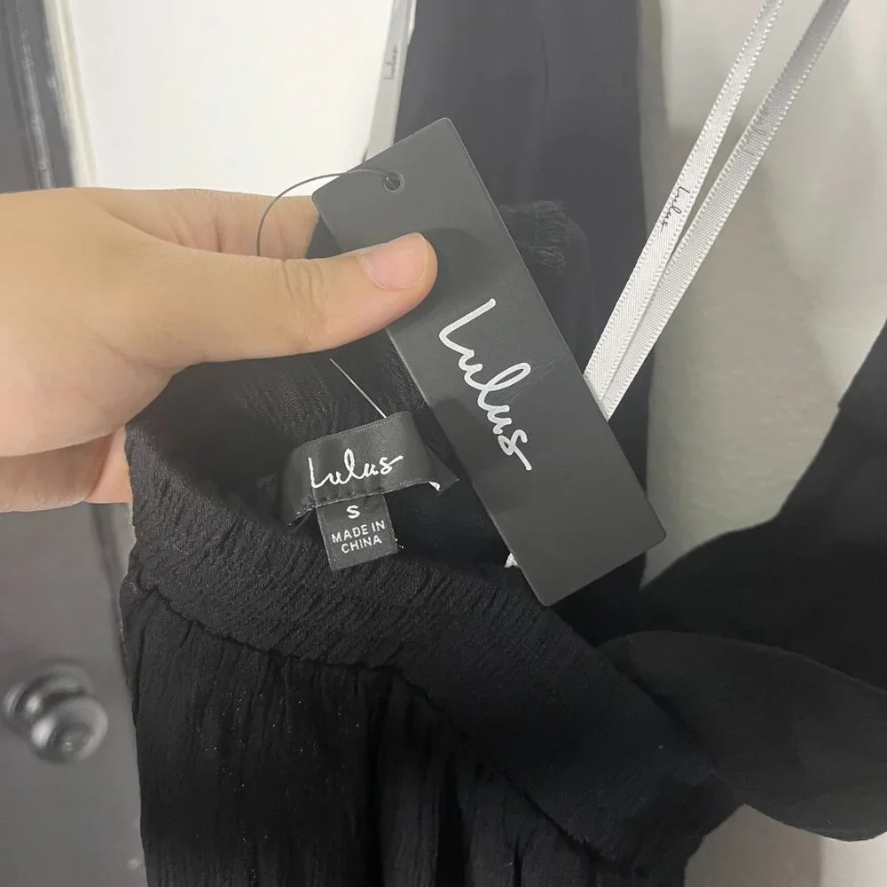 NWT Lulus Lolinda Black Convertible Halter Jumpsuit Sz S - Picture 7 of 13